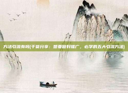 方法引流有吗(干货分享：想要做好推广，必学的五大引流方法)