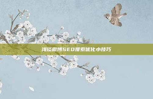 浅谈微博SEO搜索优化小技巧