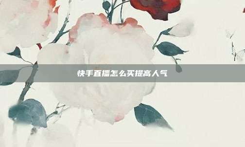 快手直播怎么买提高人气