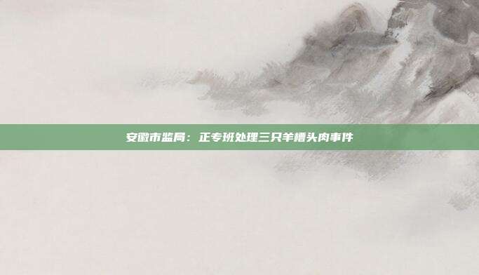 安徽市监局:正专班处理三只羊槽头肉事件