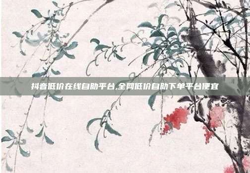 抖音低价在线自助平台,全网低价自助下单平台便宜
