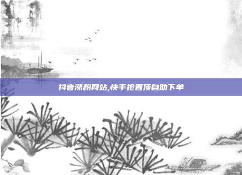 抖音涨粉网站,快手抢置顶自助下单