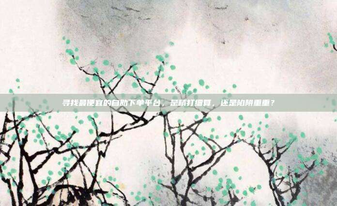 寻找最便宜的自助下单平台，是精打细算，还是陷阱重重？