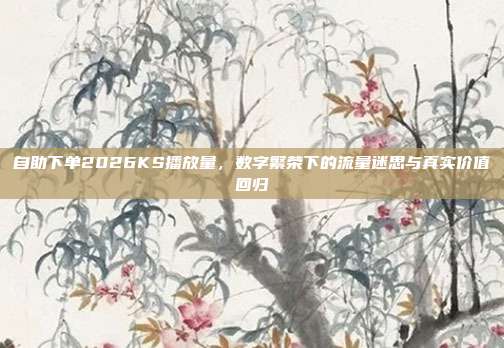 自助下单2026KS播放量,数字繁荣下的流量迷思与真实价值回归