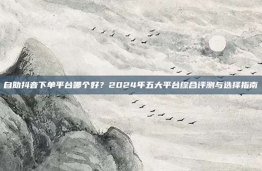 自助抖音下单平台哪个好？2024年五大平台综合评测与选择指南