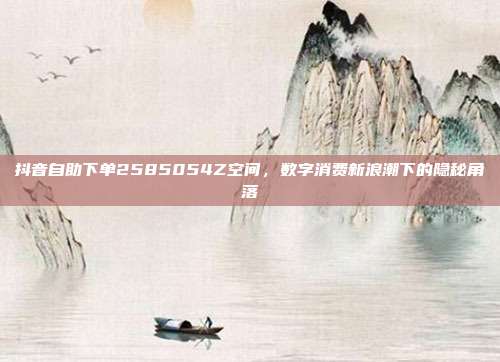 抖音自助下单2585054Z空间,数字消费新浪潮下的隐秘角落