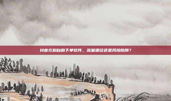 抖音充粉自助下单软件,流量捷径还是风险陷阱?
