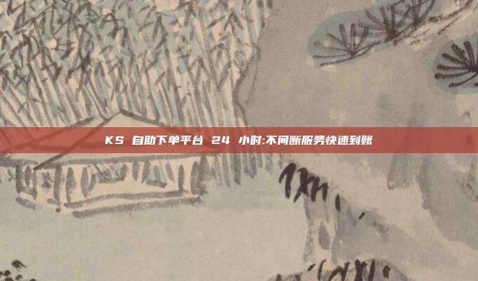 KS 自助下单平台 24 小时:不间断服务快速到账