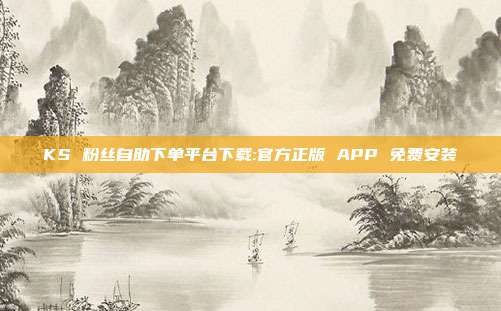KS 粉丝自助下单平台下载:官方正版 APP 免费安装