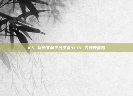 KS 自助下单平台便宜:0.01 元起无套路