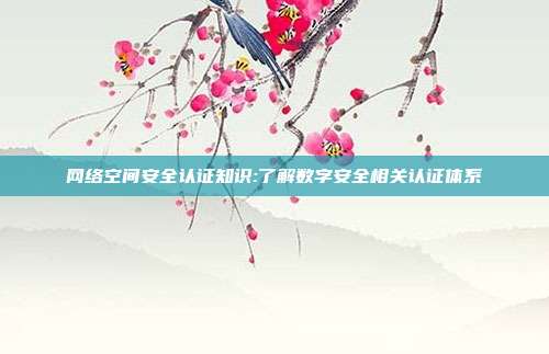网络空间安全认证知识:了解数字安全相关认证体系