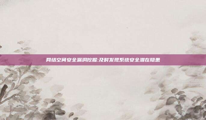 网络空间安全漏洞挖掘:及时发现系统安全潜在隐患