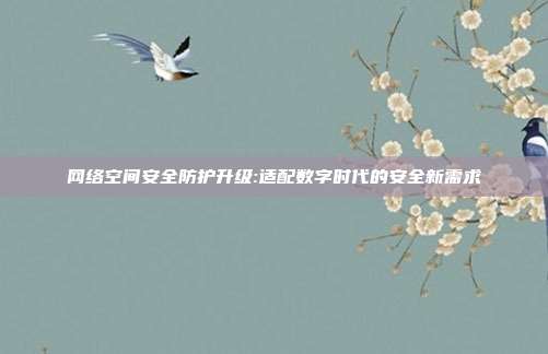 网络空间安全防护升级:适配数字时代的安全新需求