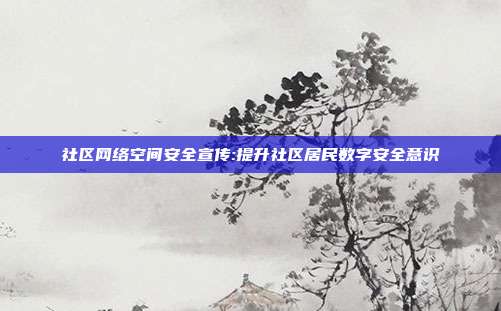 社区网络空间安全宣传:提升社区居民数字安全意识