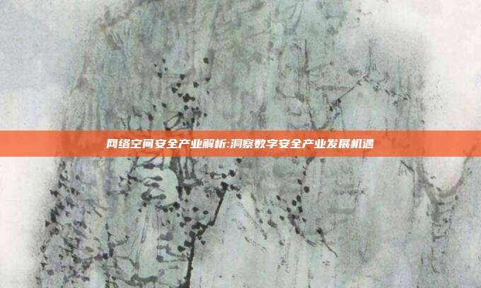网络空间安全产业解析:洞察数字安全产业发展机遇