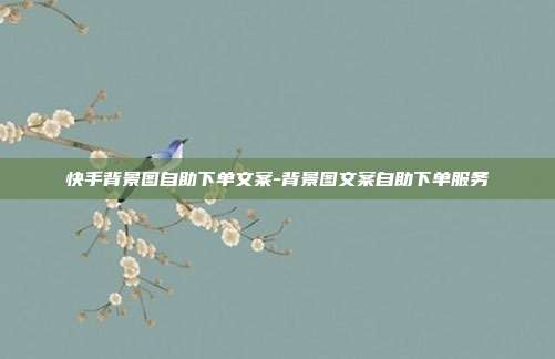 快手背景图自助下单文案-背景图文案自助下单服务