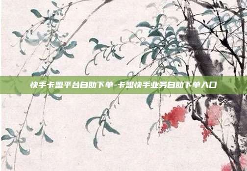 快手卡盟平台自助下单-卡盟快手业务自助下单入口