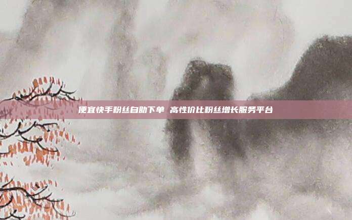 便宜快手粉丝自助下单 高性价比粉丝增长服务平台