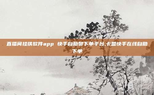 直播间挂铁软件app 快手自助赞下单平台,卡盟快手在线自助下单