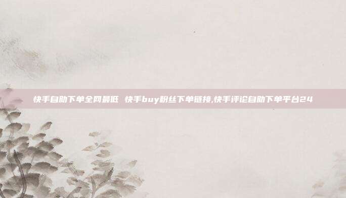 快手自助下单全网最低 快手buy粉丝下单链接,快手评论自助下单平台24