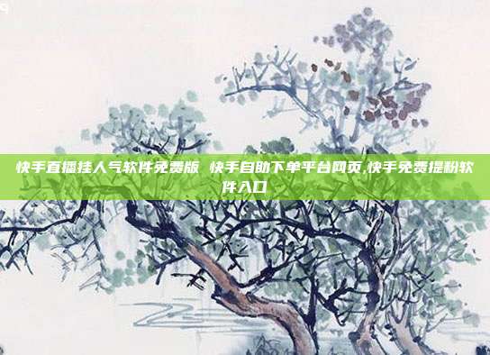 快手直播挂人气软件免费版 快手自助下单平台网页,快手免费提粉软件入口
