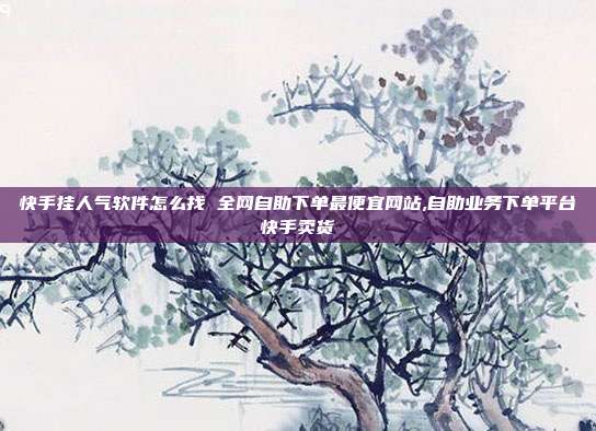 快手挂人气软件怎么找 全网自助下单最便宜网站,自助业务下单平台快手卖货