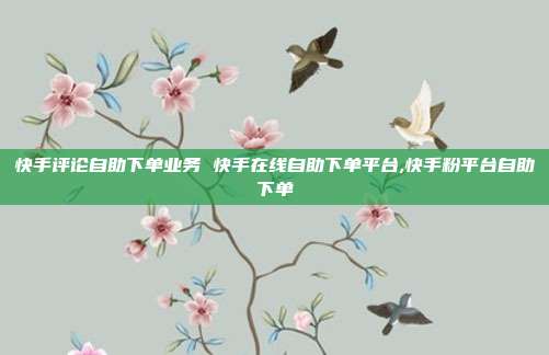 快手评论自助下单业务 快手在线自助下单平台,快手粉平台自助下单