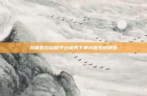 抖音低价自助平台业务下单抖音涨粉神器