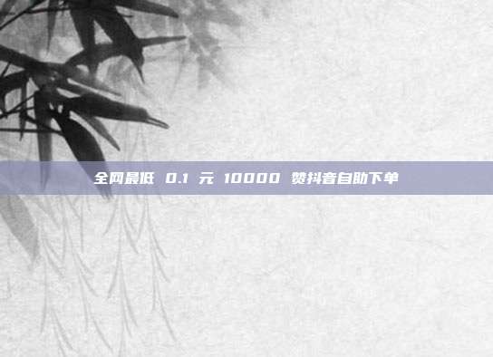 全网最低 0.1 元 10000 赞抖音自助下单