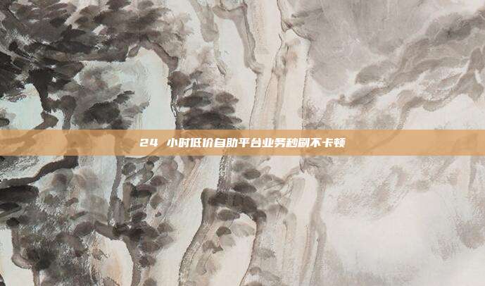 24 小时低价自助平台业务秒刷不卡顿