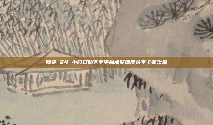 秒赞 24 小时自助下单平台点赞速度快不卡顿渠道