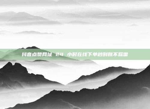 抖音点赞网址 24 小时在线下单秒到账不踩雷
