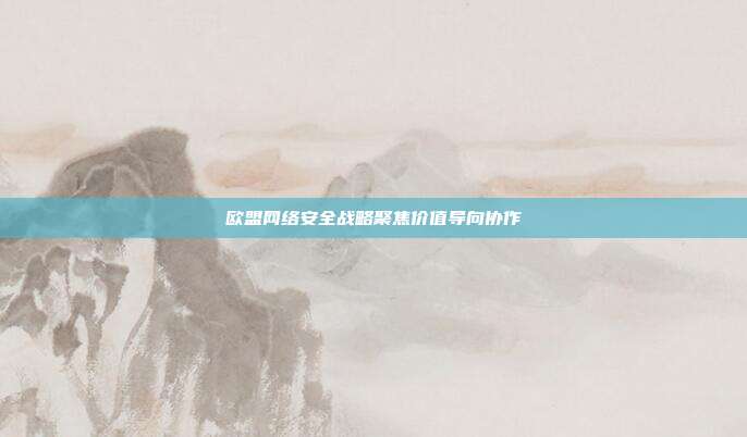 欧盟网络安全战略聚焦价值导向协作
