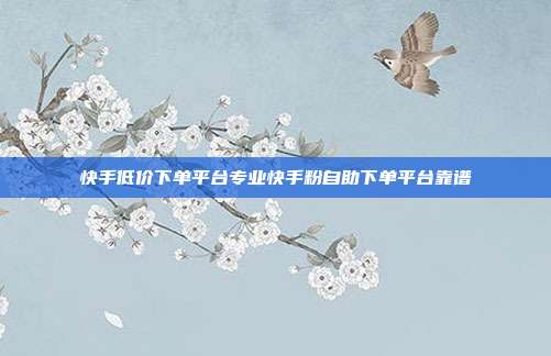 快手低价下单平台专业快手粉自助下单平台靠谱