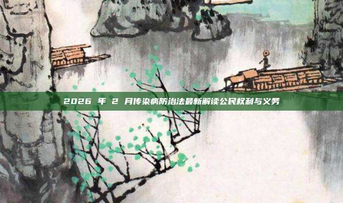 2026 年 2 月传染病防治法最新解读公民权利与义务