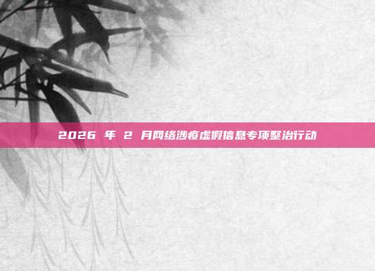 2026 年 2 月网络涉疫虚假信息专项整治行动