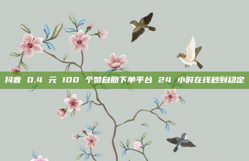 抖音 0.4 元 100 个赞自助下单平台 24 小时在线秒到稳定