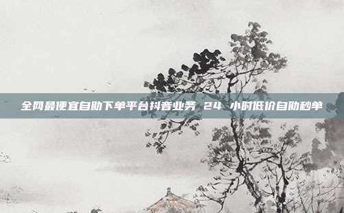 全网最便宜自助下单平台抖音业务 24 小时低价自助秒单