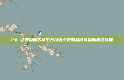 24 业务自助下单平台抖音点赞粉丝低价自助极速处理