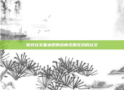 有效社交基本原则远离无用无效的社交