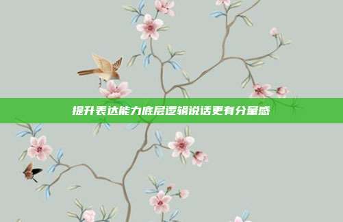 提升表达能力底层逻辑说话更有分量感