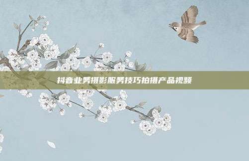 抖音业务摄影服务技巧拍摄产品视频