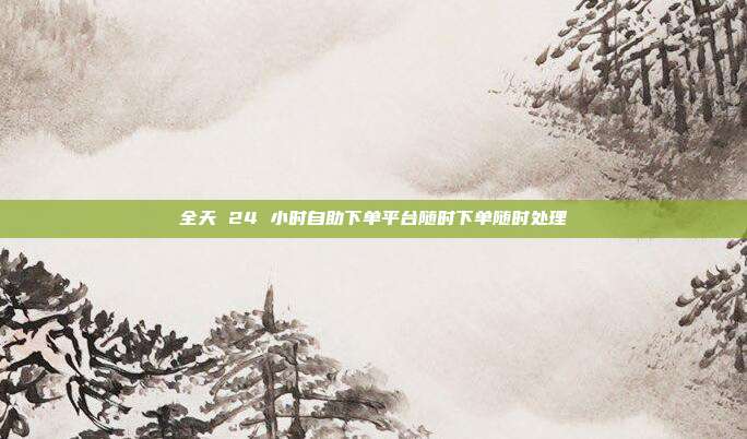 全天 24 小时自助下单平台随时下单随时处理