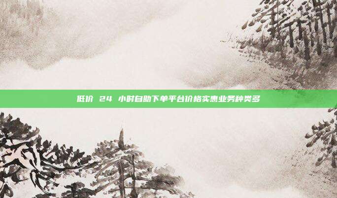 低价 24 小时自助下单平台价格实惠业务种类多