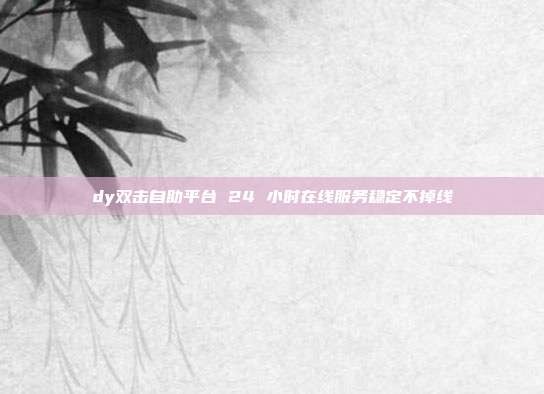dy双击自助平台 24 小时在线服务稳定不掉线