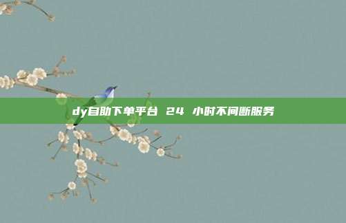 dy自助下单平台 24 小时不间断服务