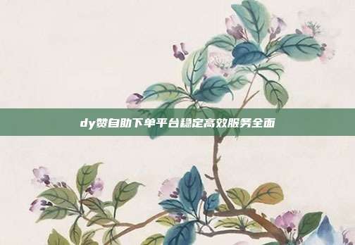 dy赞自助下单平台稳定高效服务全面