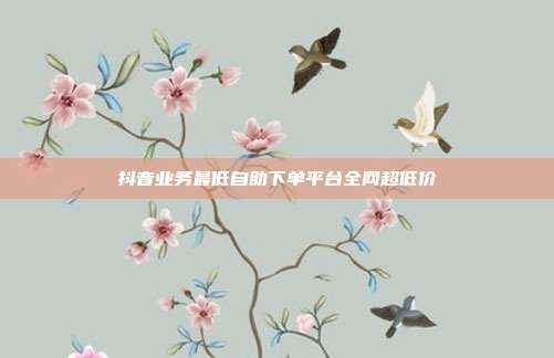 抖音业务最低自助下单平台全网超低价