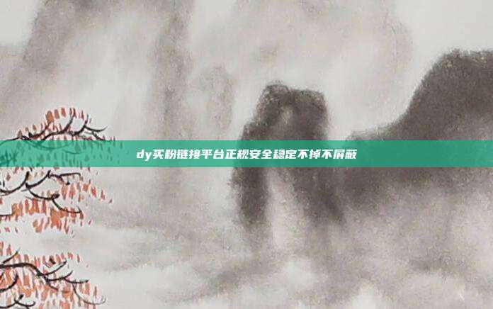 dy买粉链接平台正规安全稳定不掉不屏蔽