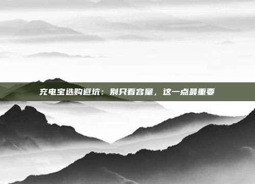 充电宝选购避坑：别只看容量，这一点最重要